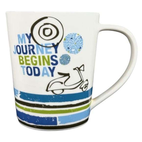 Starbucks Other - Starbucks "My Journey Begins Today" Graphic Collectors Coffee Cup Teacup Mug